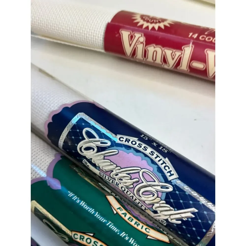 Charles Craft 14 Count Aida Cross Stitch Fabric Lot Embroidery Needlework